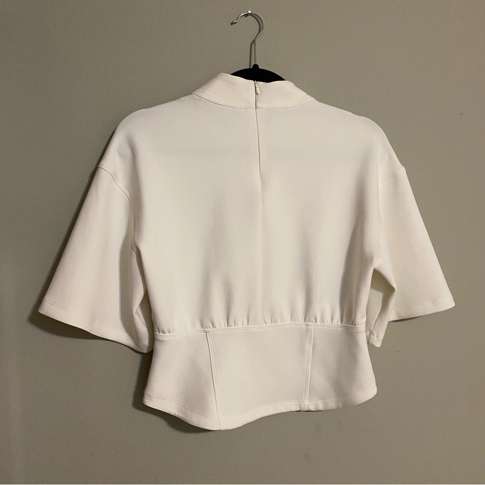Zara White Structured Corset Style Work Blouse - Picture 4 of 4